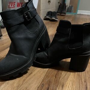 Black chunky heels